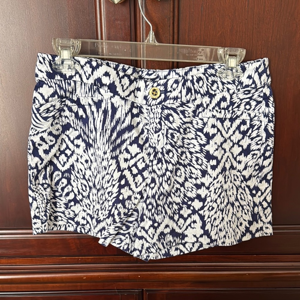 Lilly Pulitzer Blue and White High Waist Shorts